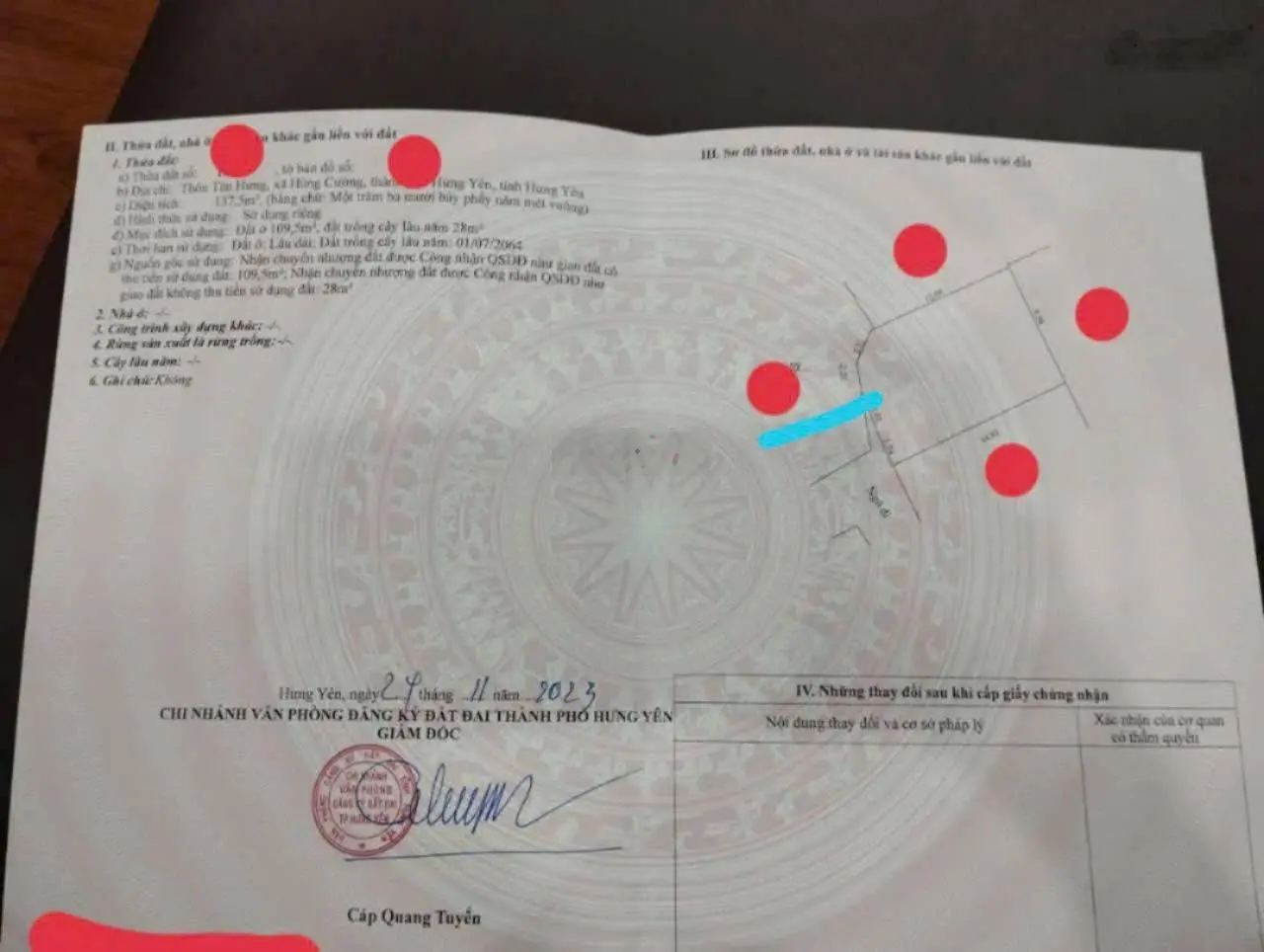 Bán đất Thôn Tân Hưng xã Hùng Cường, TP Hưng Yên, Hưng Yên