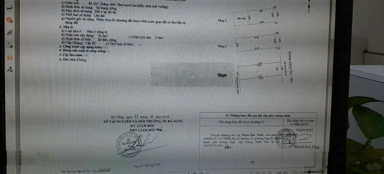 Bán nhà MT đường Hoàng Thúc Trâm- Hoà Cường Bắc