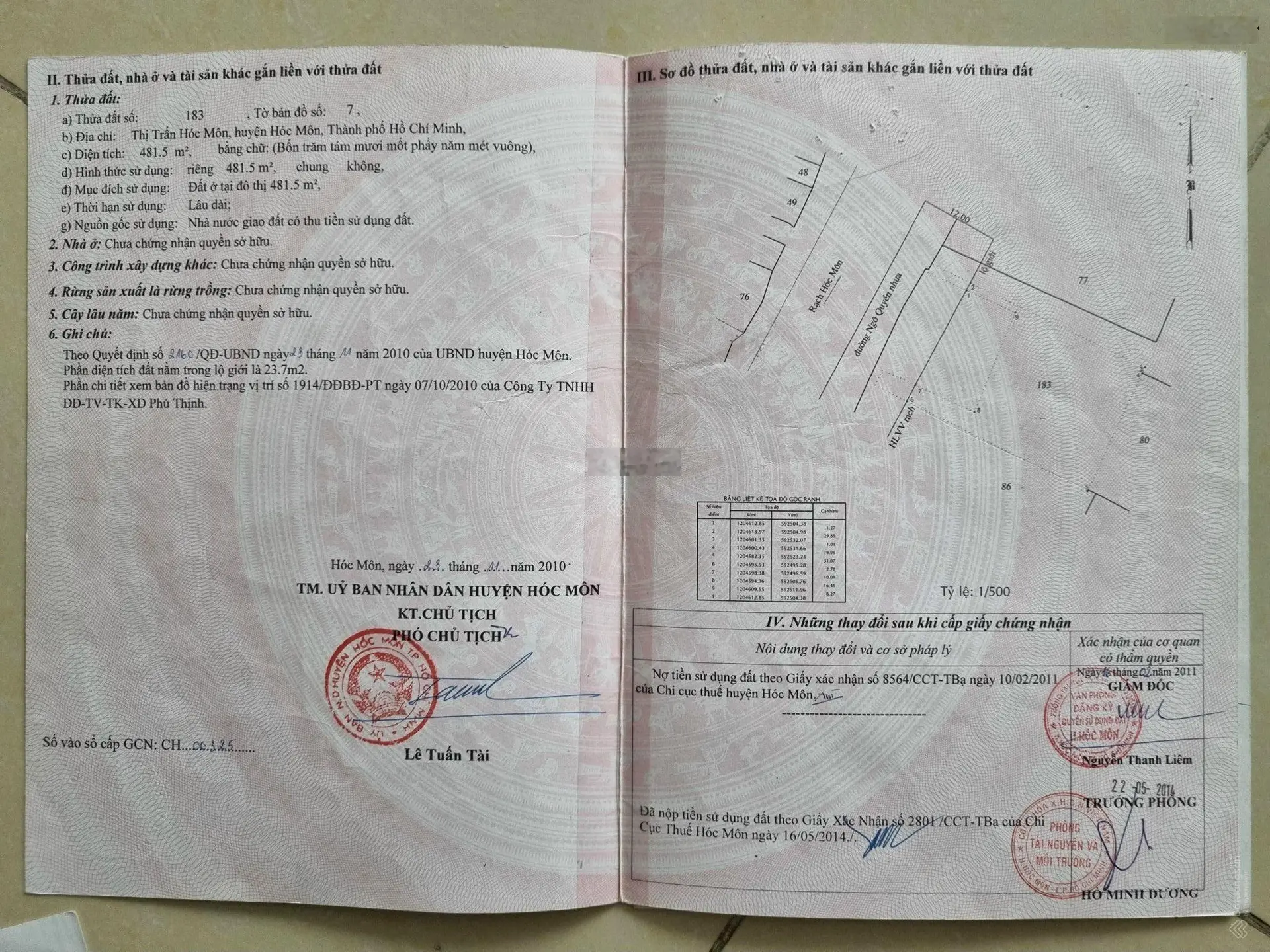 Bán 762m2 đất mặt tiền đường Ngô Quyền kế bên chợ Hóc Môn giá 26tỷ