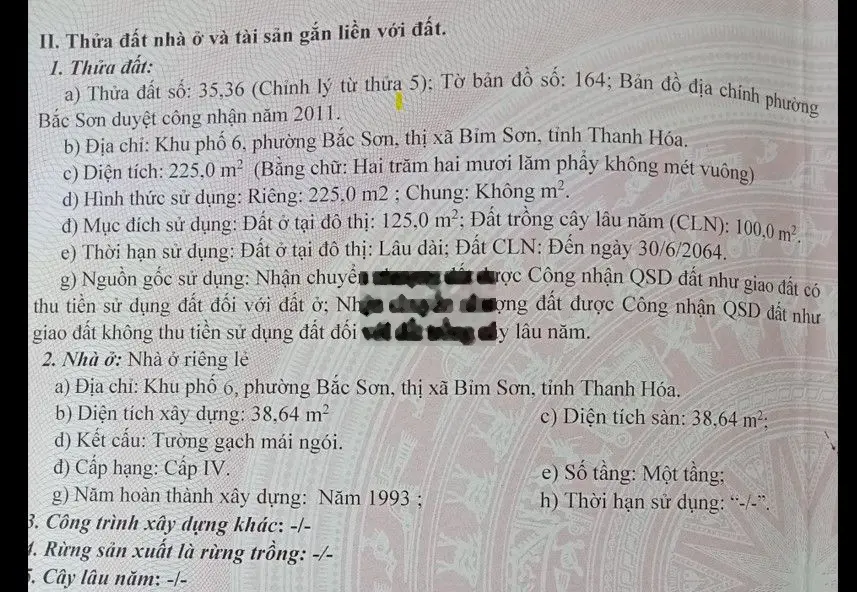 Bán nhà đất mặt đường Bà Triệu, Bỉm Sơn, Thanh Hóa