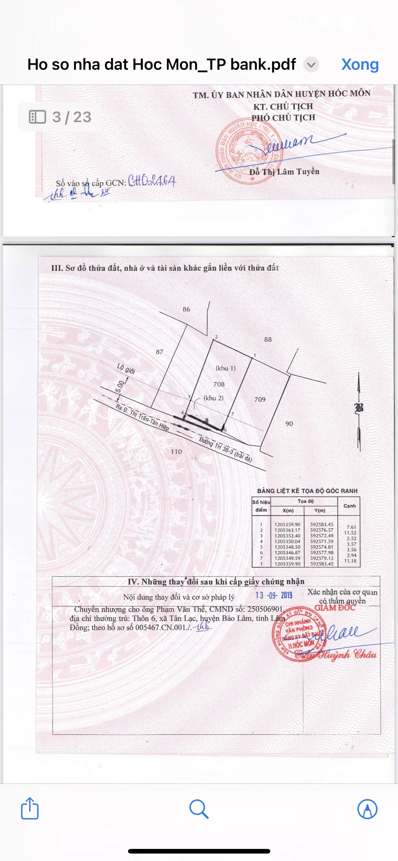 Bán đất thổ cư 7,6 x 26m cách chợ Hóc Môn 500m