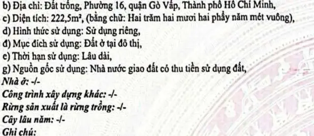 Siêu phẩm duy nhất tại Lê Đức Thọ, Gò Vấp - bán đất 222m2