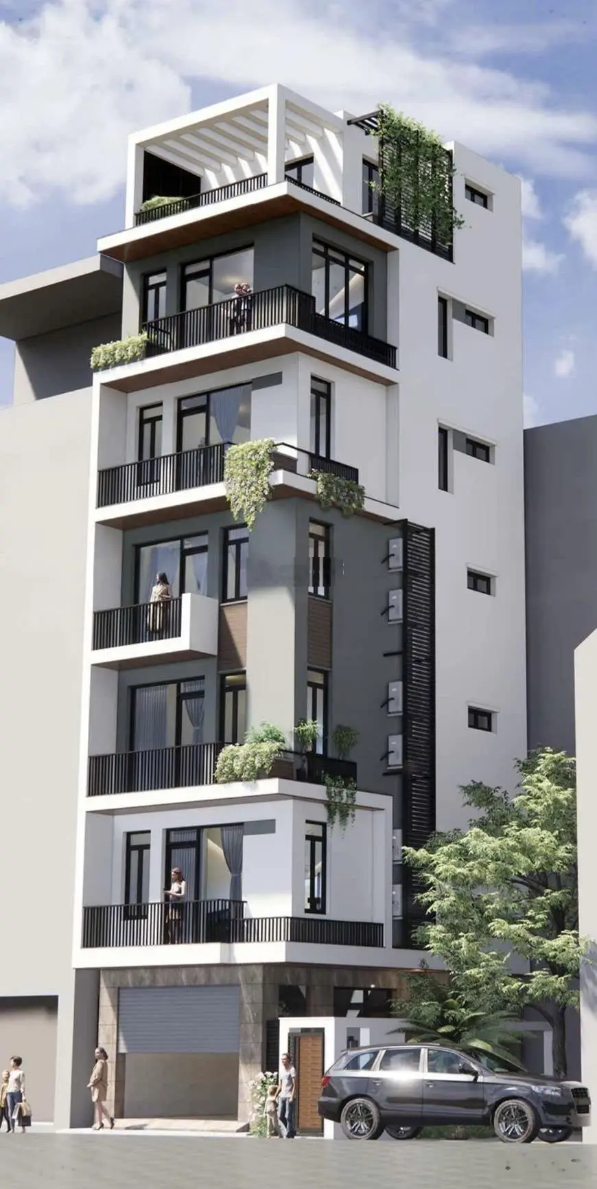 Lạc Long Quân toà nhà 7 tầng thang máy 51m2 MT 5.7m lô góc 2 mặt thoáng view Hồ Tây view Lotte