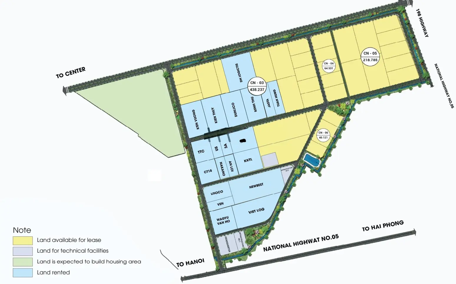 Chuyển nhượng lô đất từ 5000m2 trong KCN Quang Minh, Hưng Yên tiếp giáp QL 5 (Hà Nội - Hải Phòng)