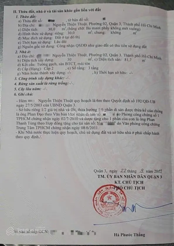 Nhà Hẻm Nhựa 6M Nguyễn Thiện Thuật , 4M x 10M, 2 Lầu (4 PN ) 7,5 Tỷ TL..!