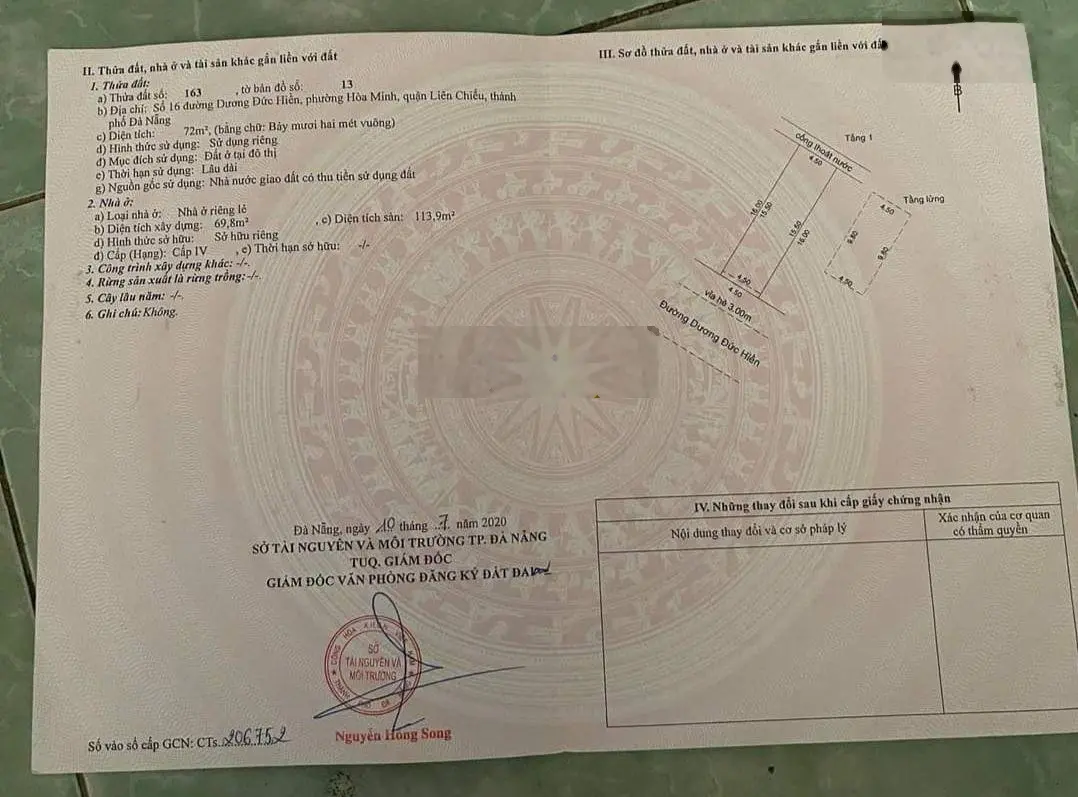 Tp đà nẵng, q. liên chiểu, nhà mt đường dương đức hiền cách biển hơn 100m cần bán gấp.