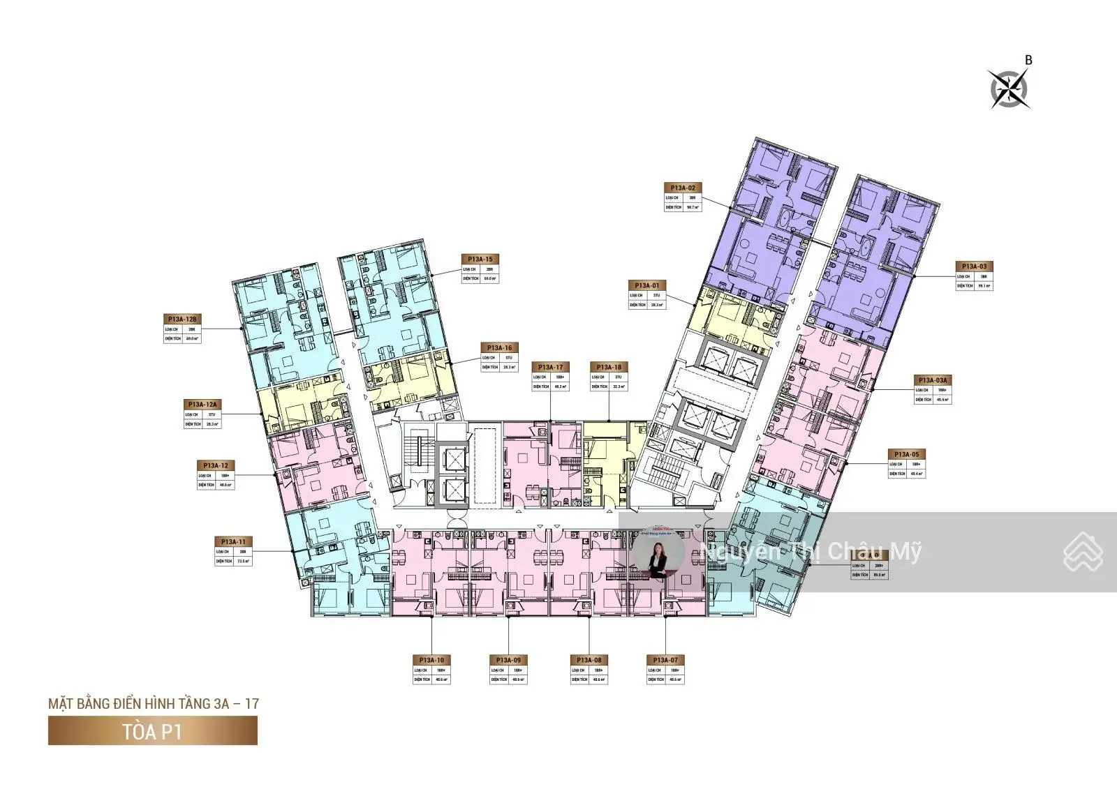 Mã căn 2PN + Diện tích 89m2 tầng 3A dự án Sun Cosmo - Vị trí gần Cầu Trần Thị Lý - Ms Châu Mỹ