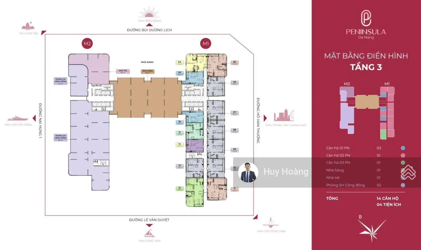 Ngoại giao 1 căn 2PN siêu hiếm tầng 19 - DT: 96m2 view sông - vịnh - núi - bàn giao full nội thất