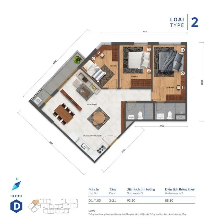 Anh trai cần bán căn góc, tầng trung 3PN 91m2, 3.95 tỷ, view Q1, nội thất CĐT, hỗ trợ vay NH
