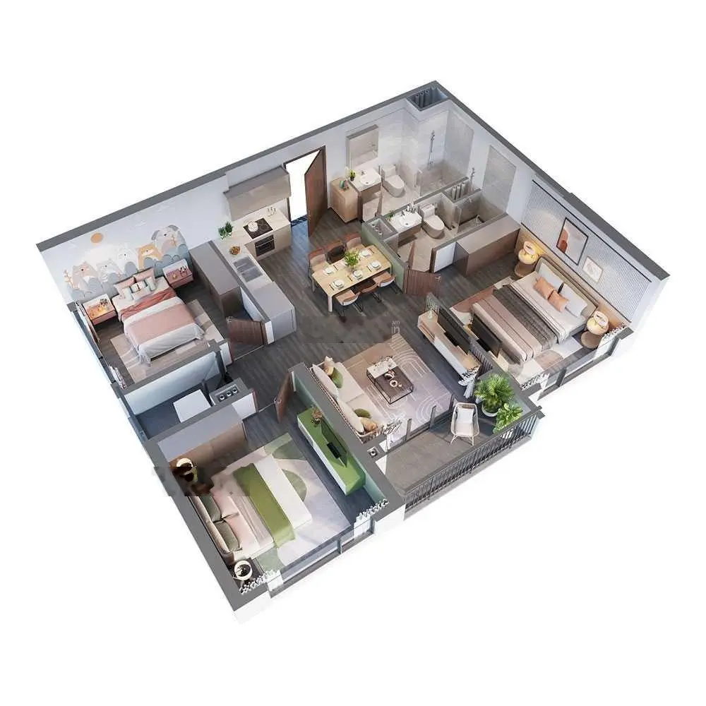 Phương án ghép thông 2 căn diện tích 100m2 gia đình có nhu cầu diện tích lớn tại Vinhomes Thanh Hóa