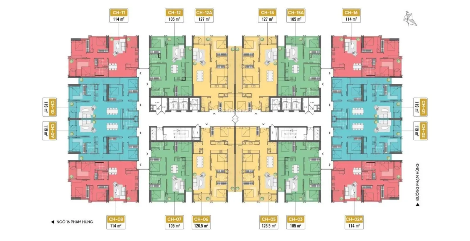 Bán căn 3PN tầng 12 Capital Elite, diện tích 119m2 view Phạm Hùng, đã đóng 70%, gọi là có giá tốt