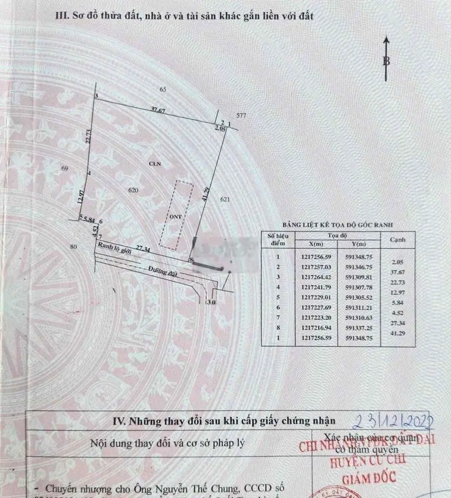 bán nhà vườn Trung An - 1440m2 có 100m Thổ Cư