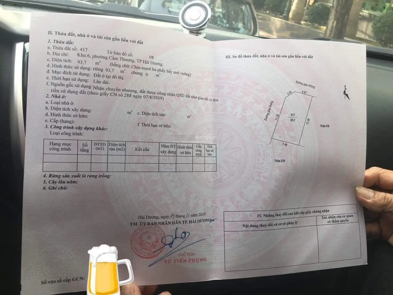 Chính chủ Bán đất Khu 6, Phường Cẩm Thượng, TP Hải Dương, Hải Dương