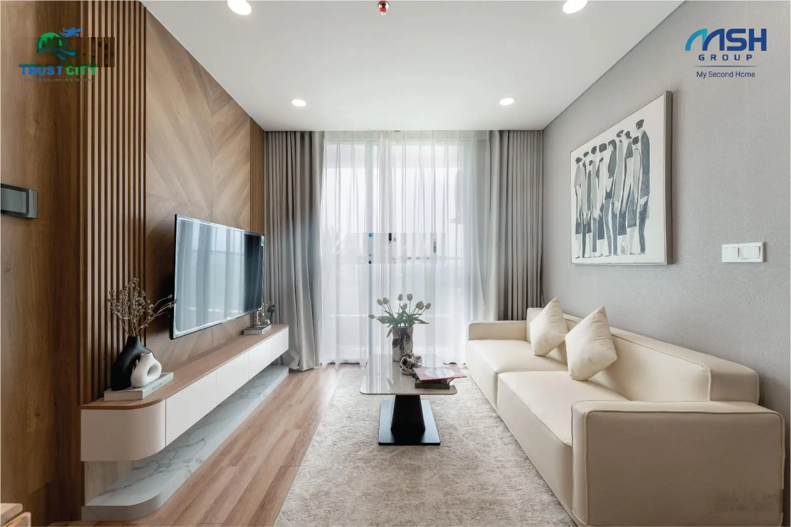 Căn góc ngoại giao 66,5m2 - 2PN - 2WC, ban công Đông Nam, cửa Tây Bắc