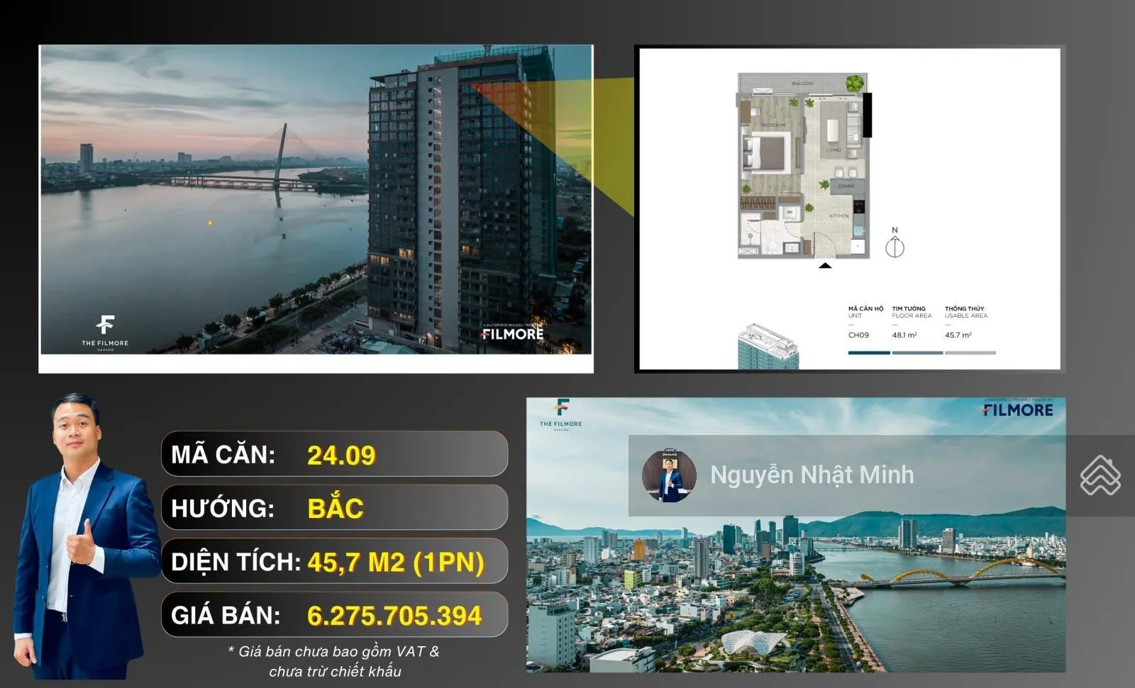 Căn hộ 1 PN View Sông Hàn Đẹp Nhất The Filmore Đà Nẵng - Giá Tốt Nhất, Ngân Hàng Hỗ Trợ