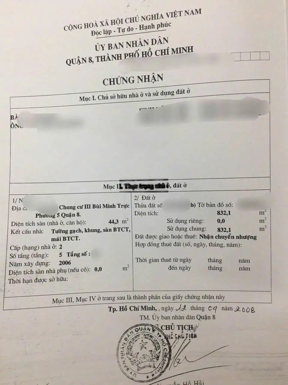 1,5 tỷ - CC III Bùi Minh Trực, P5, Q8, 44,3m2 SHR 1PN 2 ban công cạnh trường THCS Sương Nguyệt Anh