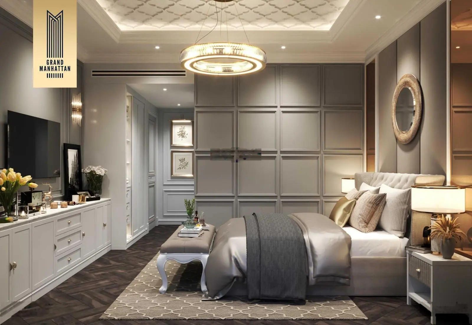 Ngộp Bán gấp căn hộ The Grand Manhattan Q1, căn 2PN 68m2 giá 8.5tỷ view sông SG