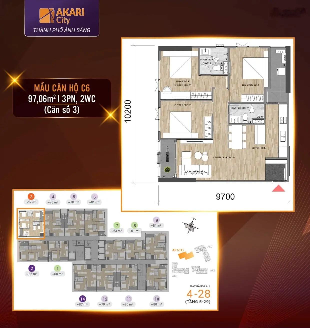 Giỏ hàng độc quyền sàn nam long căn 62m2 và căn 95m2 mua gốc CĐT, CK giảm ngay 700tr nhận nhà Q4/24