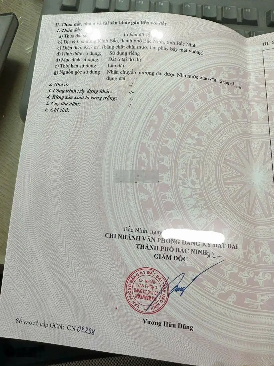 Bán đất đường lê trọng tấn, p kinh bắc giá cực chất 6,x tỷ vnd, diện tích 92,7m2
