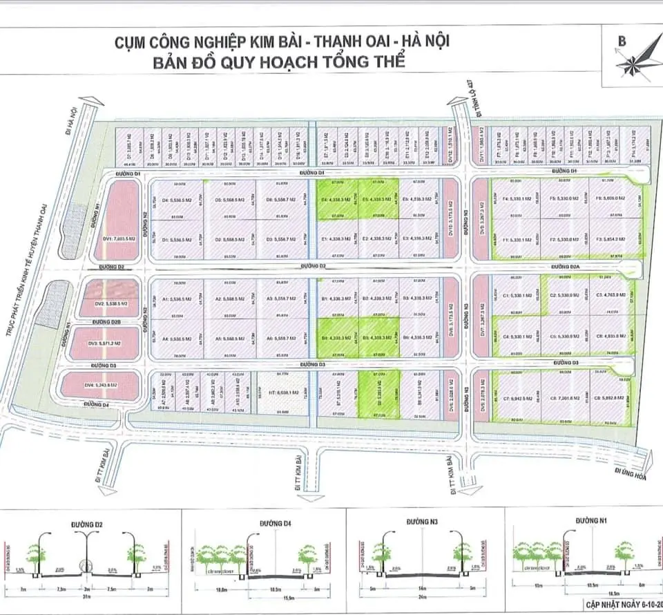 Bán đất công nghiệp Telin Kim Bài hơn 2000m2 đường 31m