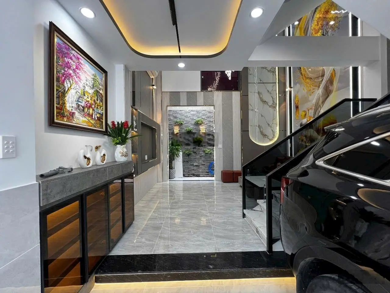 Nhà mới xây thiết kế hiện đại xe hơi ngủ trong nhà đường Huỳnh Tấn Phát - TT Nhà Bè