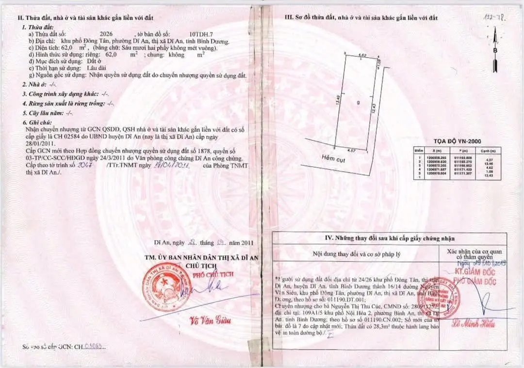 Nhà cấp 4 gần chợ Dĩ An 1 giá 2 tỷ 450 triệu