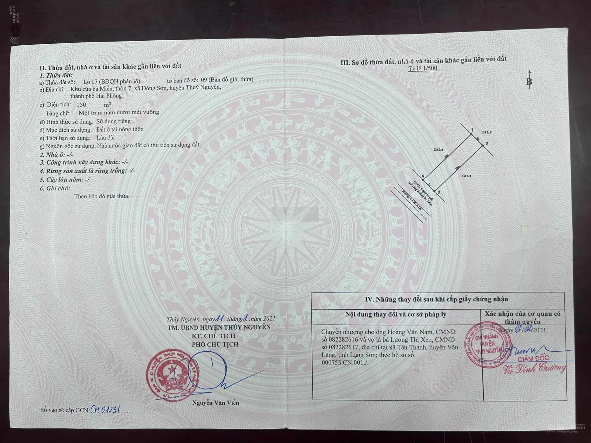 Đường Quốc Lộ 10, Xã Đông Sơn, Thủy Nguyên, Hải Phòng, giá 2 tỷ 900 triệu. 0904 297 ***