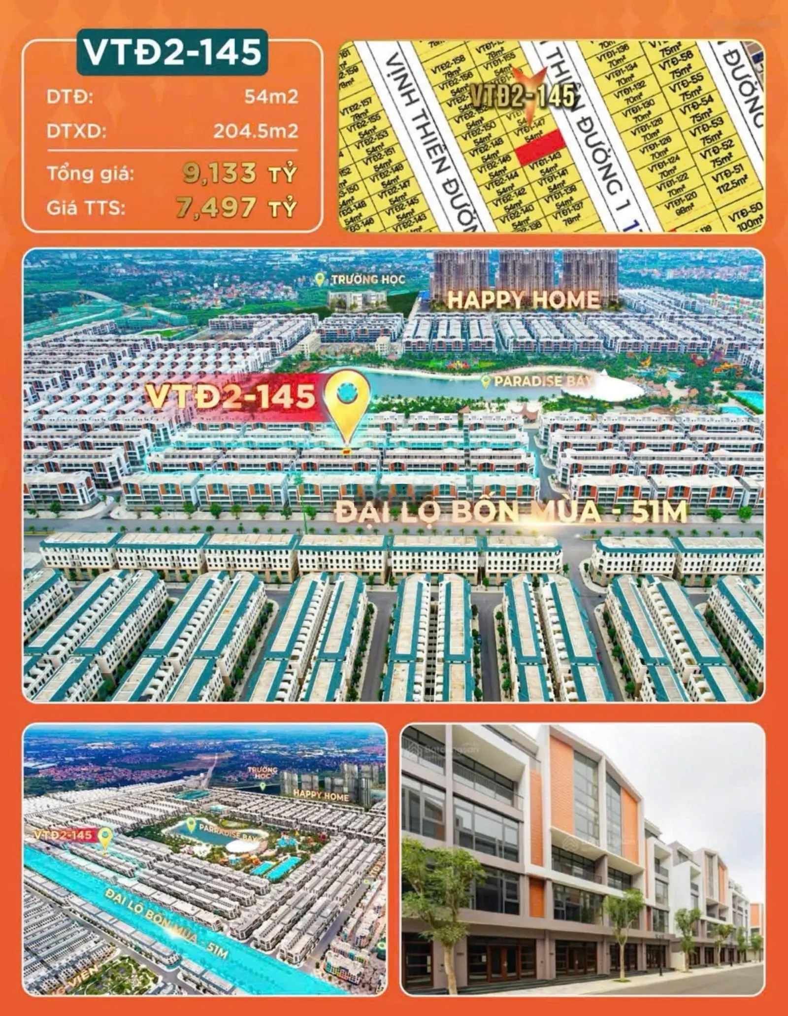 Bán căn rẻ nhất sót lại phân khu víp VDT2-145 giá 7,5 tỷ ck 20% hỗ trợ vay 70% ls 0% 24 tháng OCP3