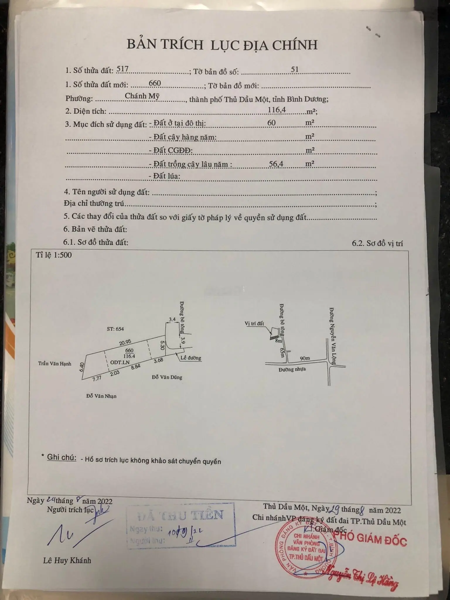 Bán đất chính chủ 5,3 x 21 nở hậu 6,4m tại Chánh Mỹ, gần Trường Sĩ Quan Công Bình, dân cư đông đúc