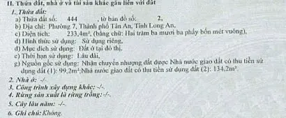 Thông báo đấu giá tài sản ngân hàng MSB, P7, TP Tân An, Long An