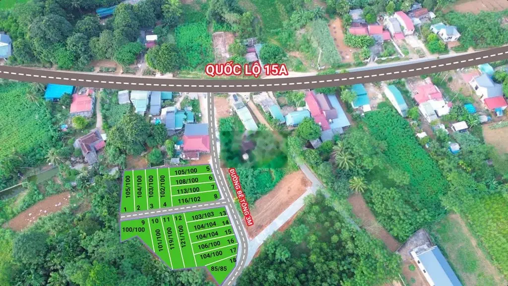 CCCN 18 lô đất ở đô thị tại Ngọc Lặc_Thanh Hoá gần QL15A chỉ 190tr/lô