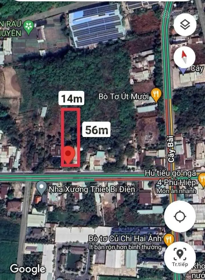 MT Nguyễn Thị Nê. DT: 14x56m =790m2. Thổ 265m2. Xã Phú Hòa Đông. Ngã tư Cây Bài 0936 335 *** Zalo