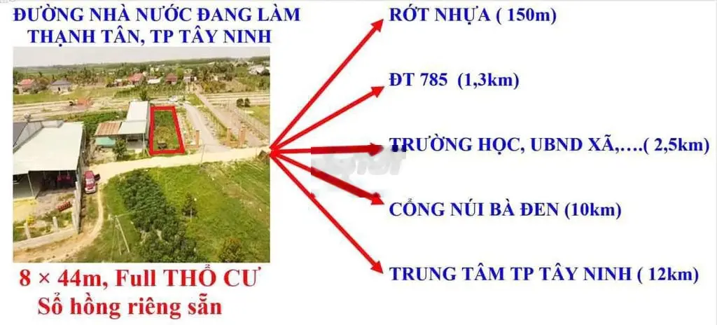 🛑🔴 GIẢM MẠNH, BÁN GẤP GIÁ LỖ 50% ĐẤT TPTÂY NINH thổ cư shr chỉ 380tr
