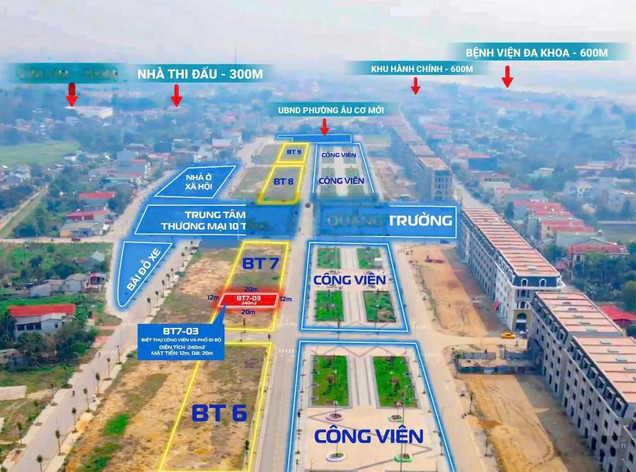 CHỈ 18TR/M2 LIỀN KỀ BIỆT THỰ KĐT ÂU CƠ PARK CITY PHÚ THỌ - DT 120M2 MT6M ĐÃ CÓ SỔ ĐỎ