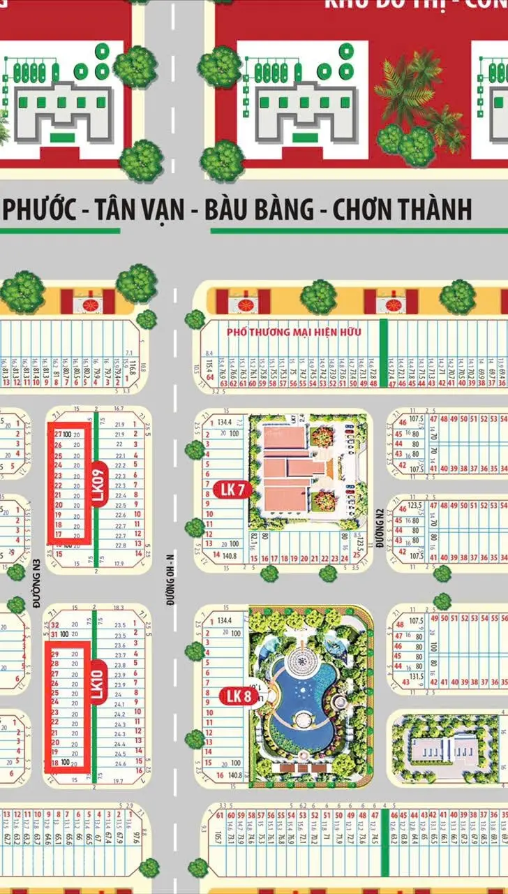 Bán đất nền sổ sẵn dự án Thăng Long 2 thị trấn Lai Uyên Bàu Bàng, giá bán trực tiếp từ chủ đầu tư