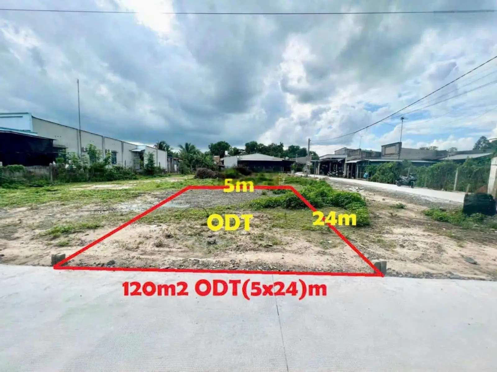 Đất SHR, 120m2 (5x24) full thổ cư, xây dựng tự do, ngay chợ Trảng Bàng, giá 835 triệu