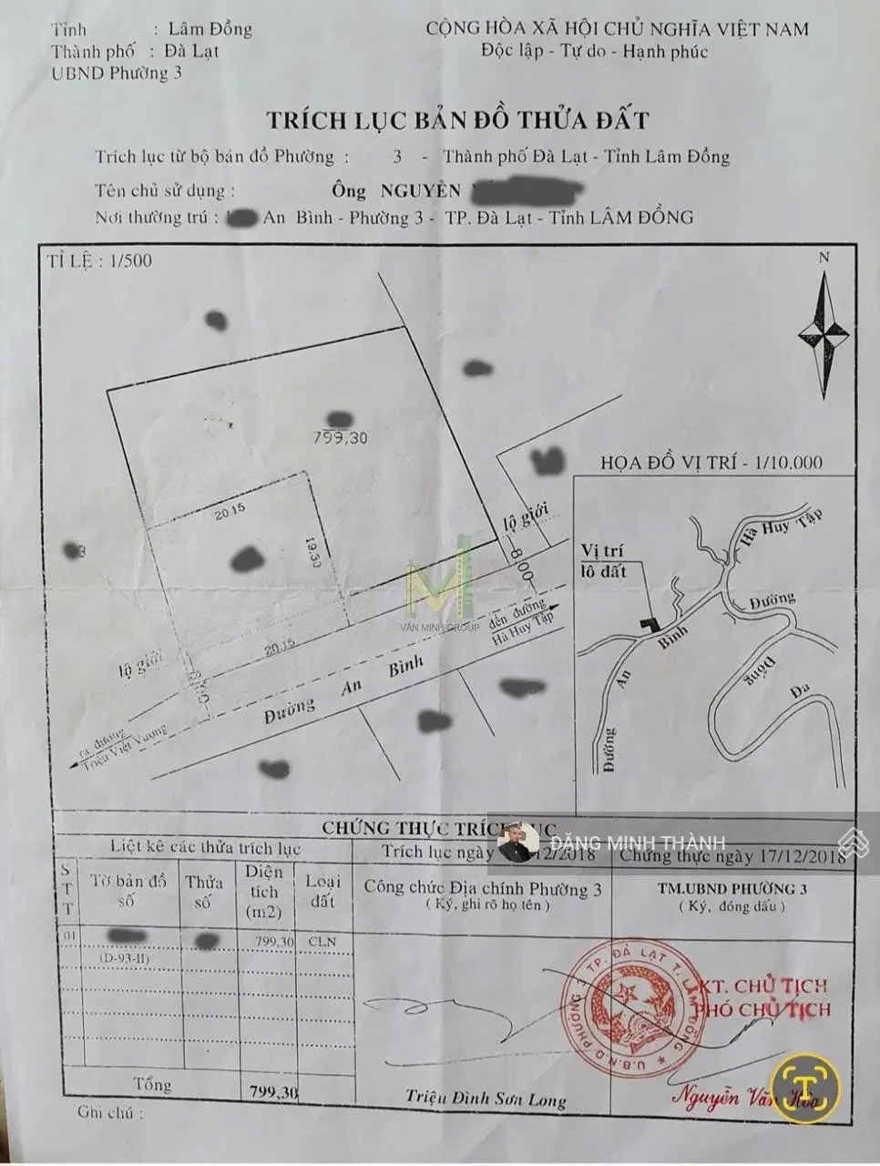 Biệt thự sân vườn mặt tiền An Bình, P3, Đà Lạt 800m2 giá 29 tỷ