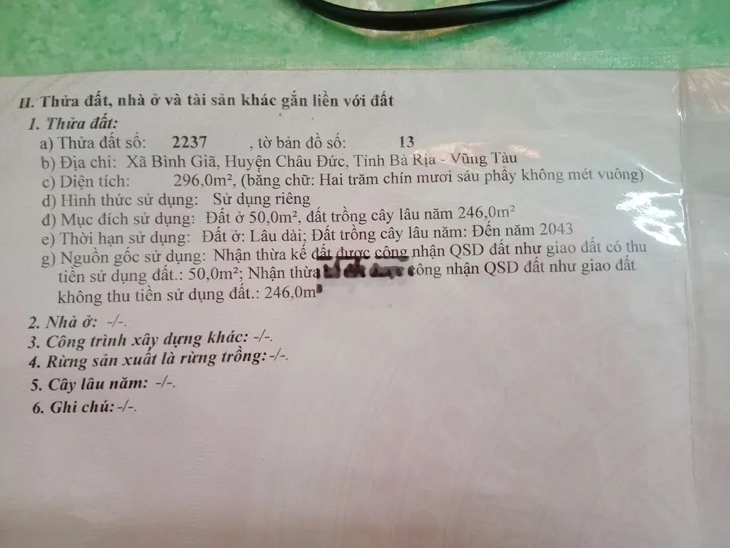 Đất thổ cư mặt tiền