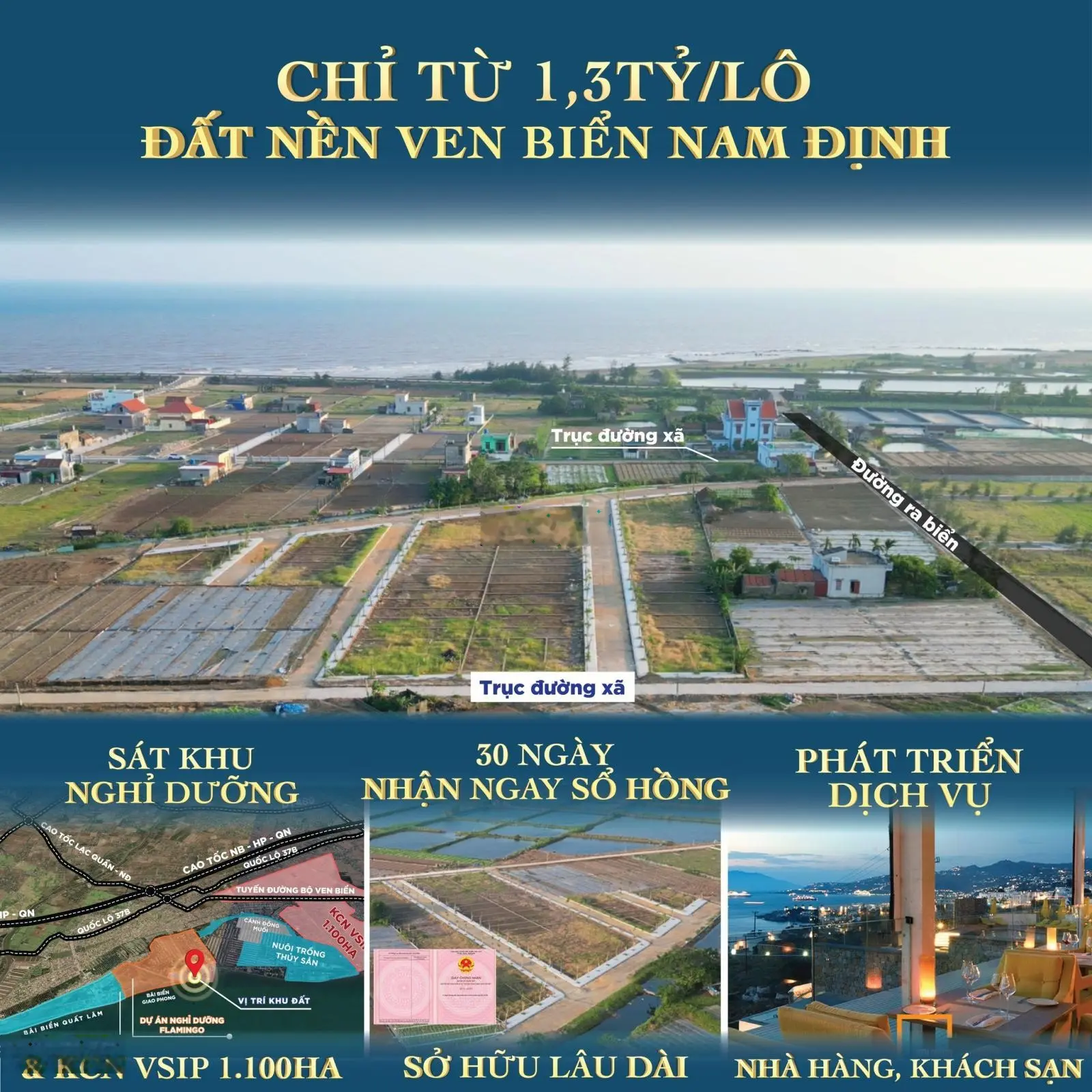 Cần bán đất chính chủ 100m2 đất nền ven biển, Quất Lâm, Giao Phong, Giao Thuỷ, Nam Định
