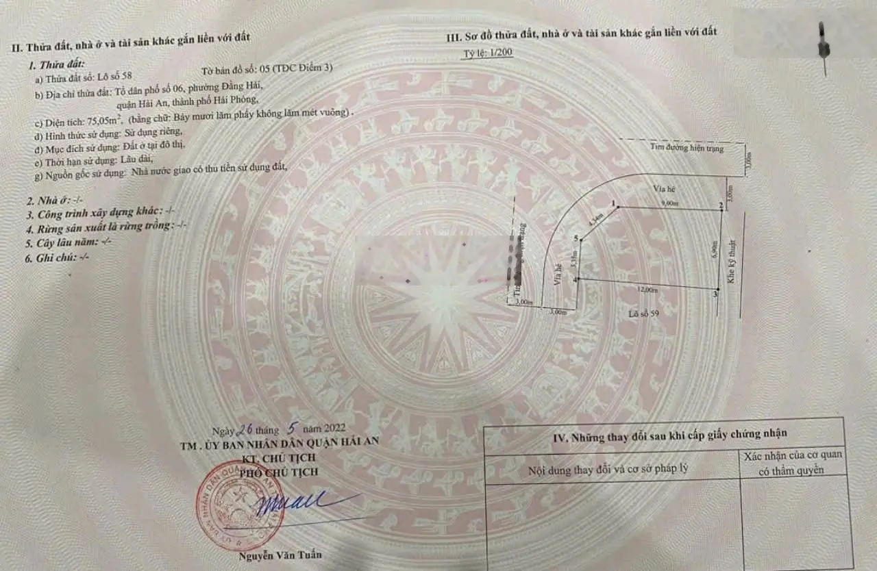 Bán 75m LÔ GÓC TĐC Điểm 3 khu Đằng Hải giá tốt
