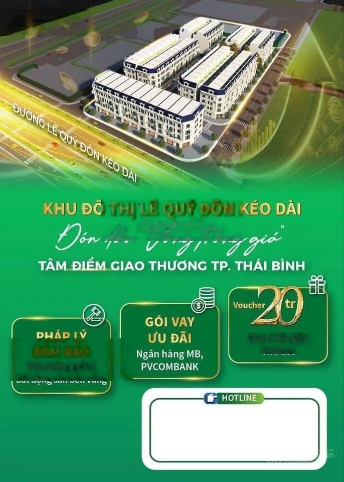 Mở bán khu đô thị đường Lê Quý Đôn kéo dài Trần Lãm Thành Phố Thái Bình - hàng F0 đợt 1