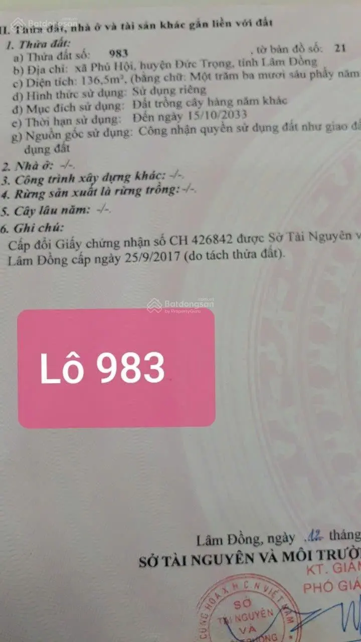 Bán đất giá chỉ 1,2 tỷ tại đường Thống Nhất, Lâm Đồng gần trường học, chợ, siêu thị, công viên