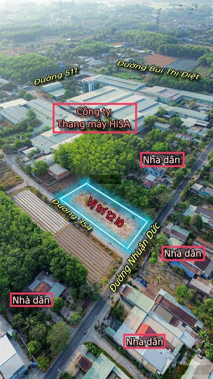 Bán lỗ mặt tiền đường Nhuận Đức thổ cư hoàn toàn vị trí đắc địa trung tâm hành chính xã