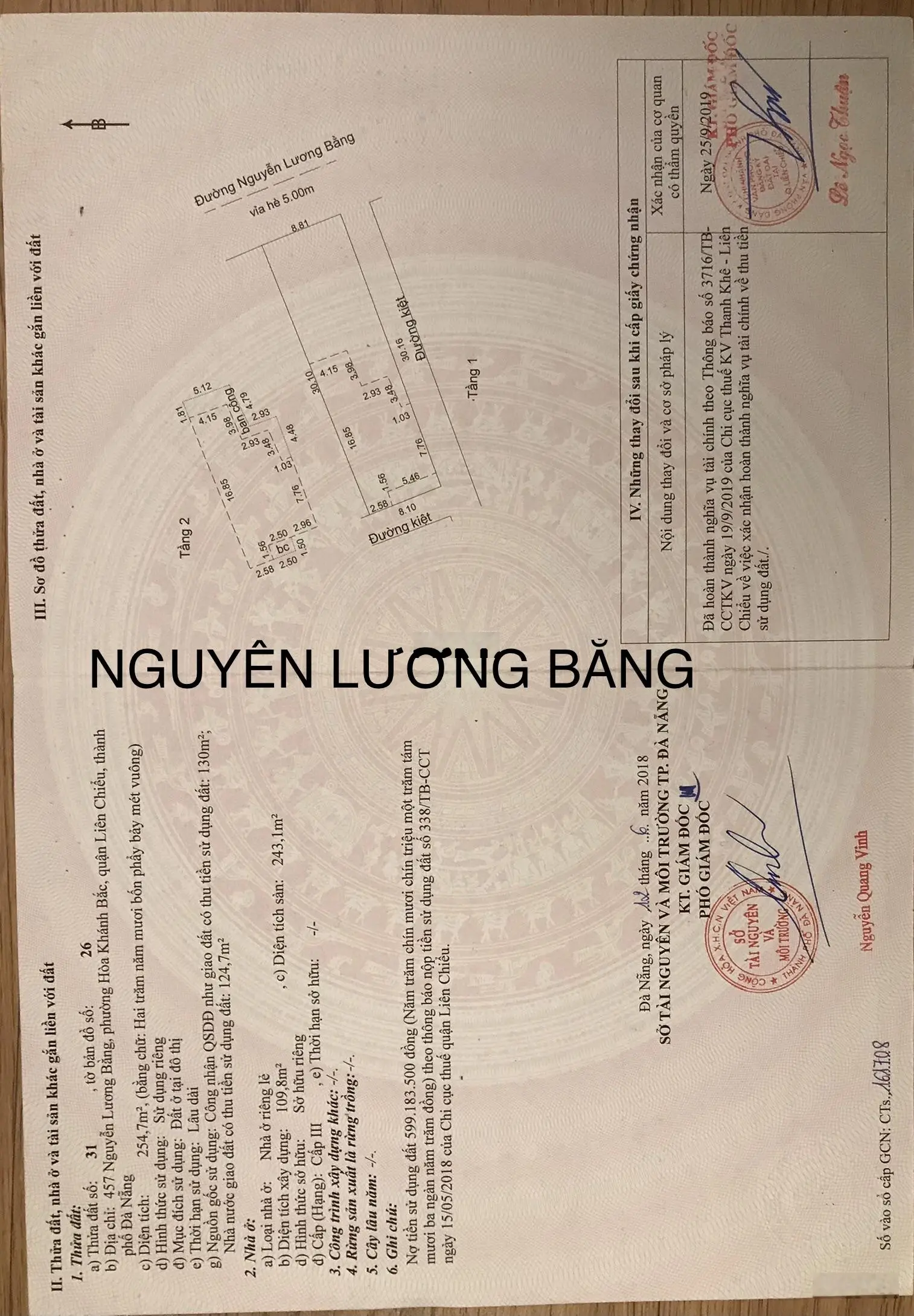 Bán nhà mặt phố Nguyễn Lương Bằng, 18 tỷ, 254.7 m2, hàng hot!