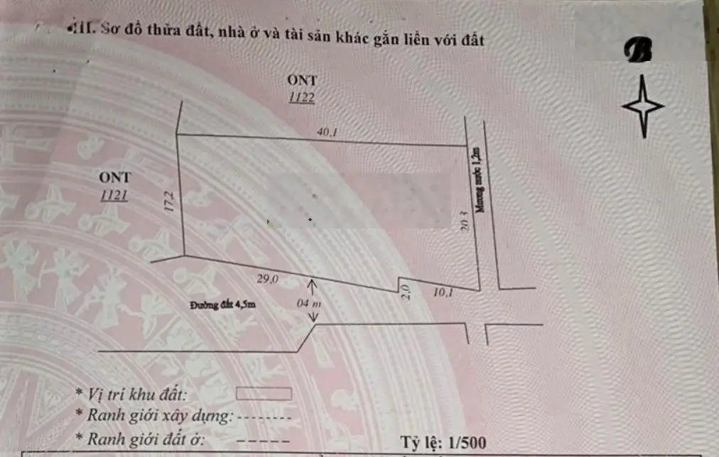 730m2 - 4tỷ5 - 6tr2/m2 (Phường Điện Phương)