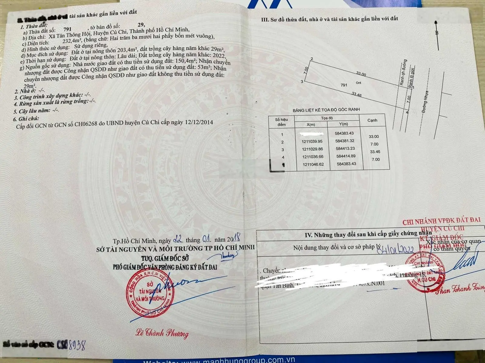 Cần bán gấp nhà cấp 4 đường Suối Lội ngay ngã 4 Quán Đôi Tân Thông Hội, Củ Chi 7x33m=233m2 thổ cư