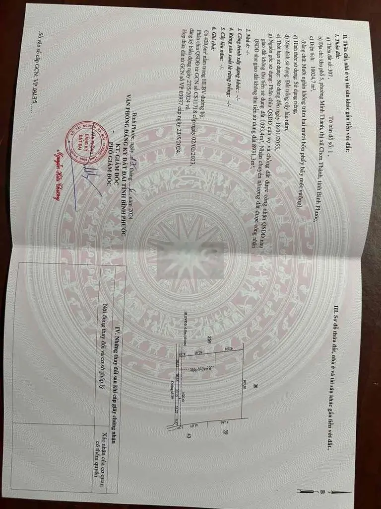 Bán lô Mít Chơn Thành phủ hồng ngang 110m giá 4 tỷ