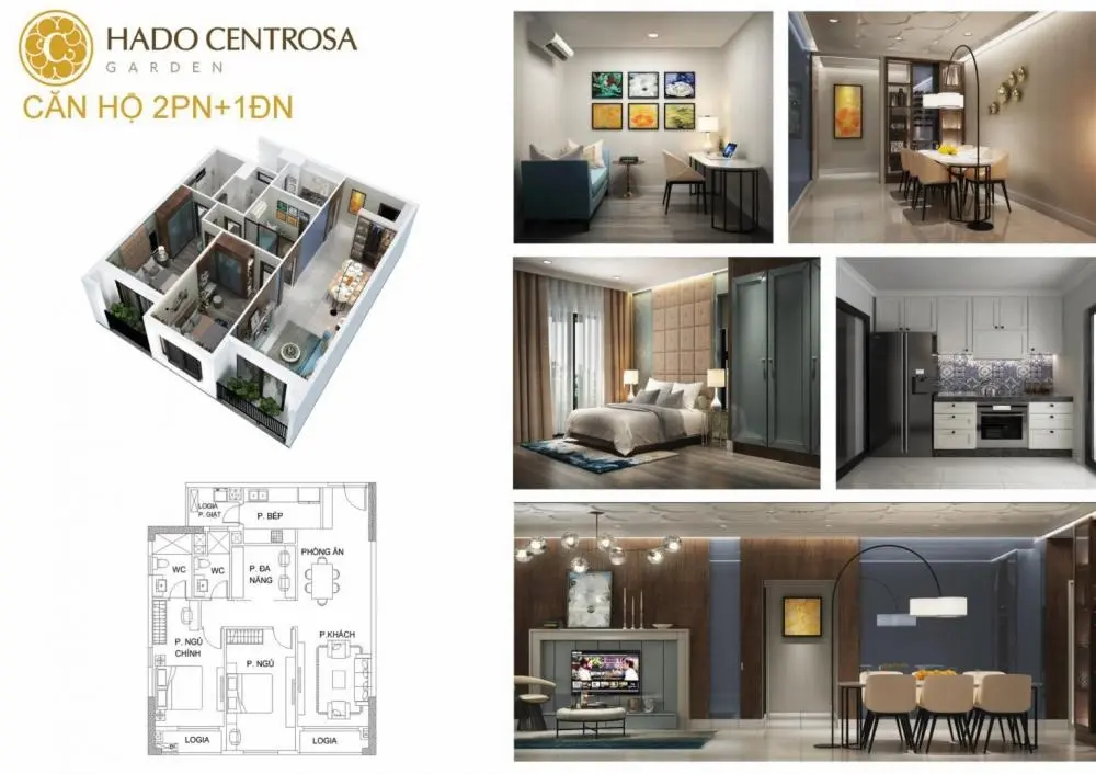 Bán căn hộ chung cư Hado Centrosa 86 m2, 2PN, P12, Q10 TP HCM