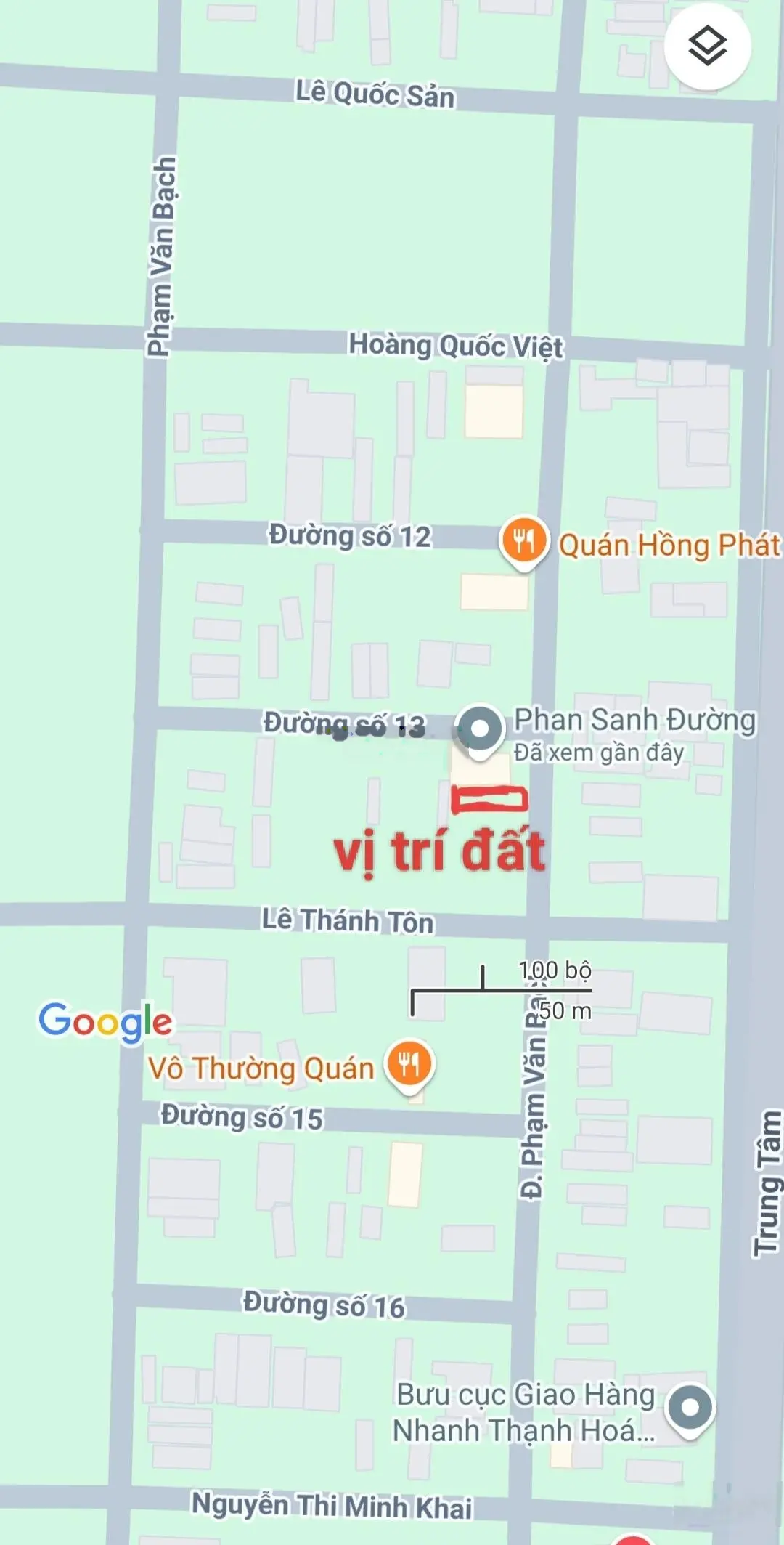 Chính chủ bán đất ODT mặt tiền đường lớn Phạm Văn Bạch, TT Thạnh Hoá, Long An