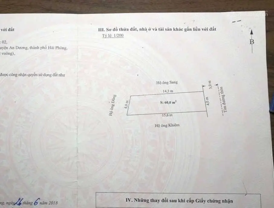 Mặt đường Cách Thượng, Nam Sơn, An Dương mà giá chỉ 1,4x tỷ. Diện tích đất 60m2